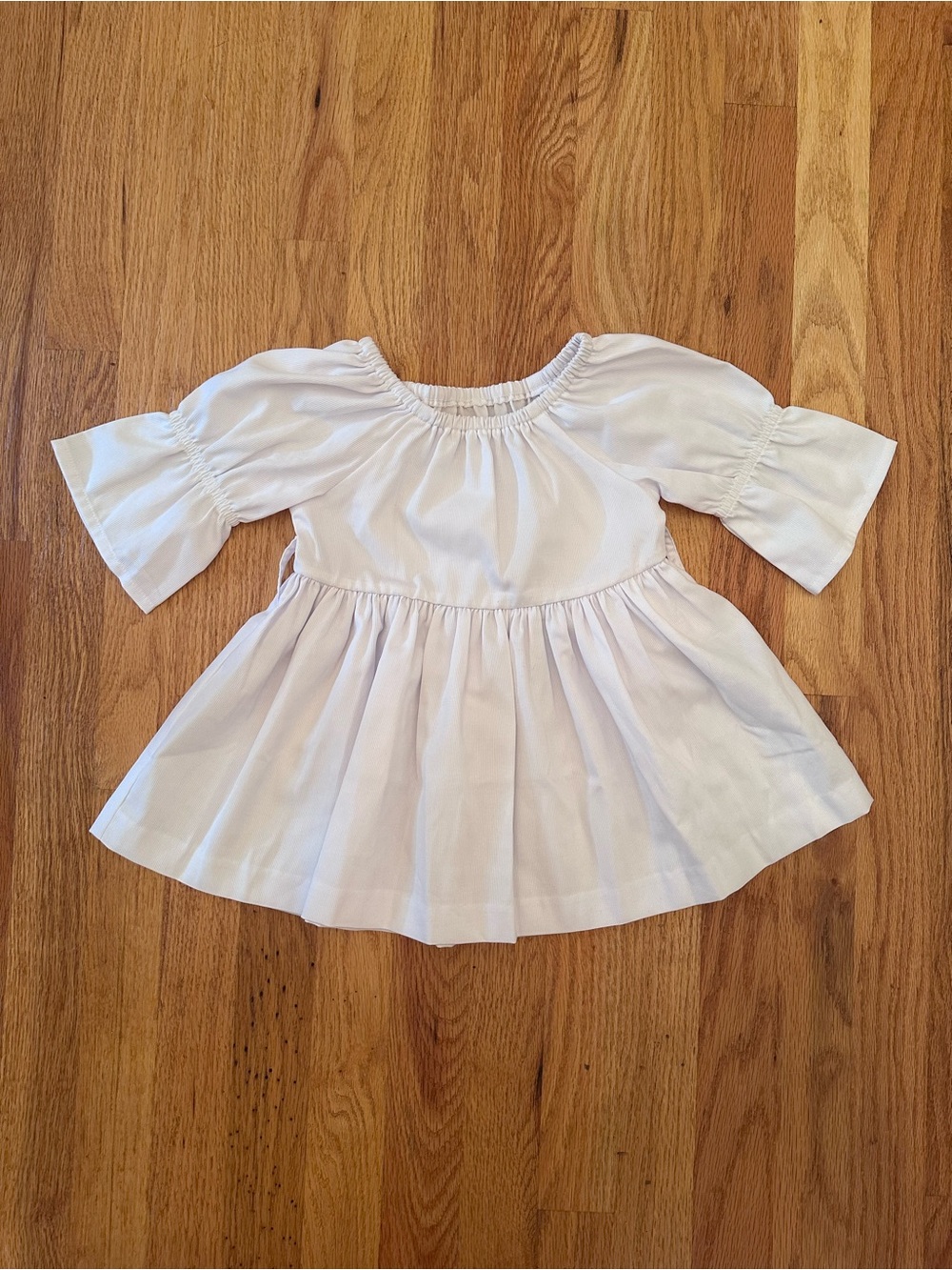 NEW Kelly's Kids Size 3/4 White Peasant Top Ruffle Bell Sleeve Monogram